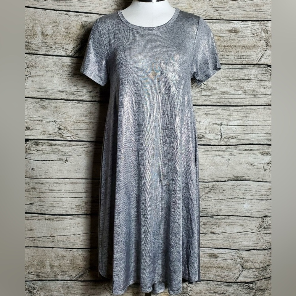 NWT Lularoe silver metallic swing dress. Size XL.